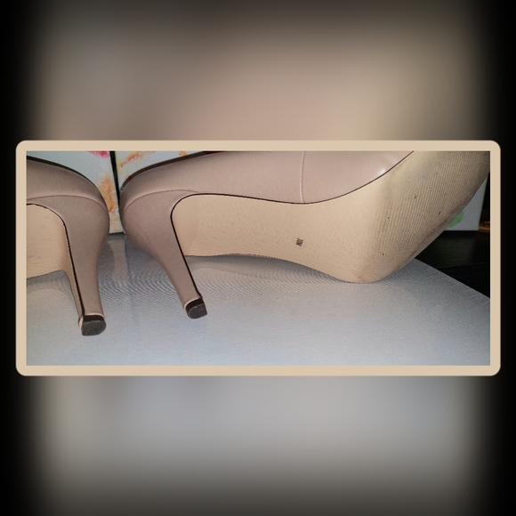 Style & Co Camel Bone Tan Stilettos Heel Peep Toe Shoes Sz 10 - Picture 6 of 9